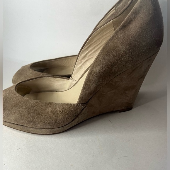 MICHAEL Kors Peep Toe Suede Wedges Size 9 - Picture 6 of 12